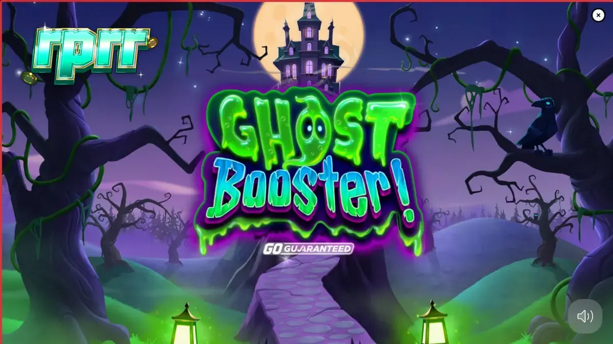 Tampilan visual slot Ghost Booster dengan tema Halloween yang ceria